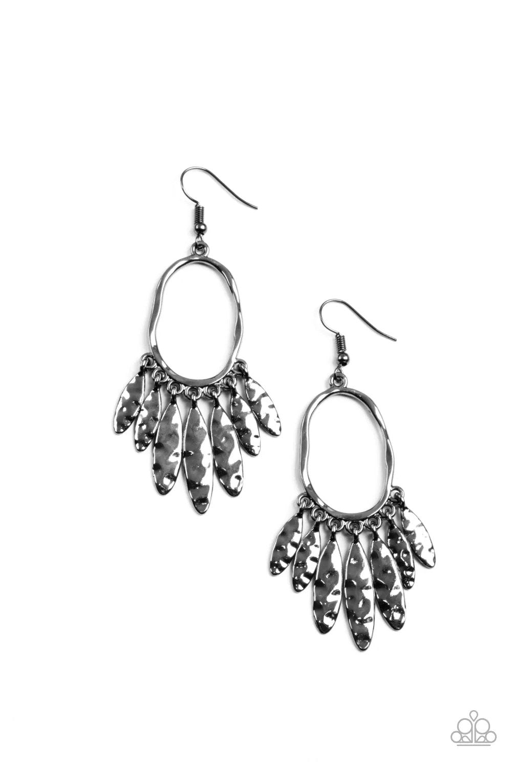 Artisan Aria Black Earrings - Paparazzi Accessories- lightbox - CarasShop.com - Paparazzi Jewelry by Cara Jewels