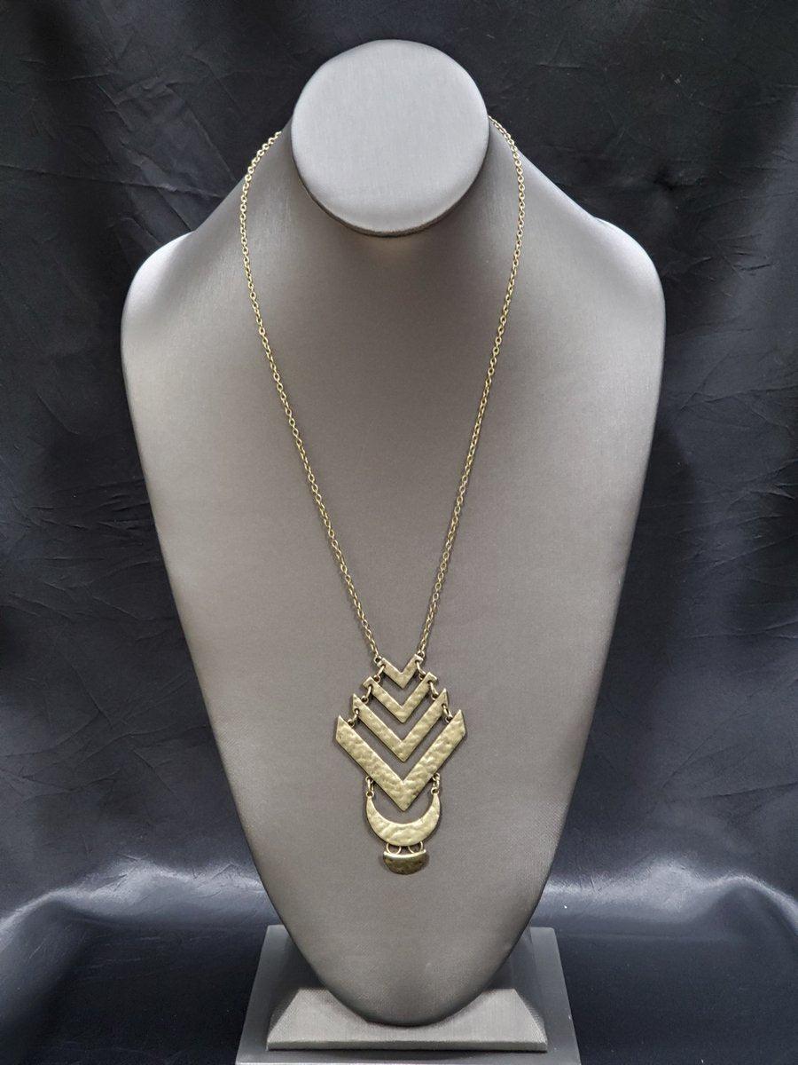 Artisan Edge Brass Necklace - Paparazzi Accessories- lightbox - CarasShop.com - Paparazzi Jewelry by Cara Jewels