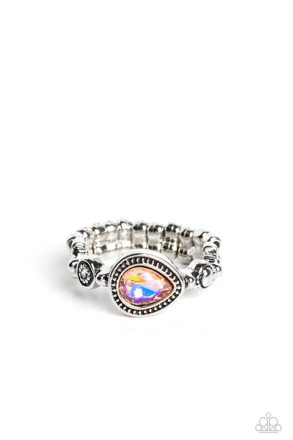 Artistic Artifact Orange Ring - Paparazzi Accessories- lightbox - CarasShop.com - Paparazzi Jewelry by Cara Jewels