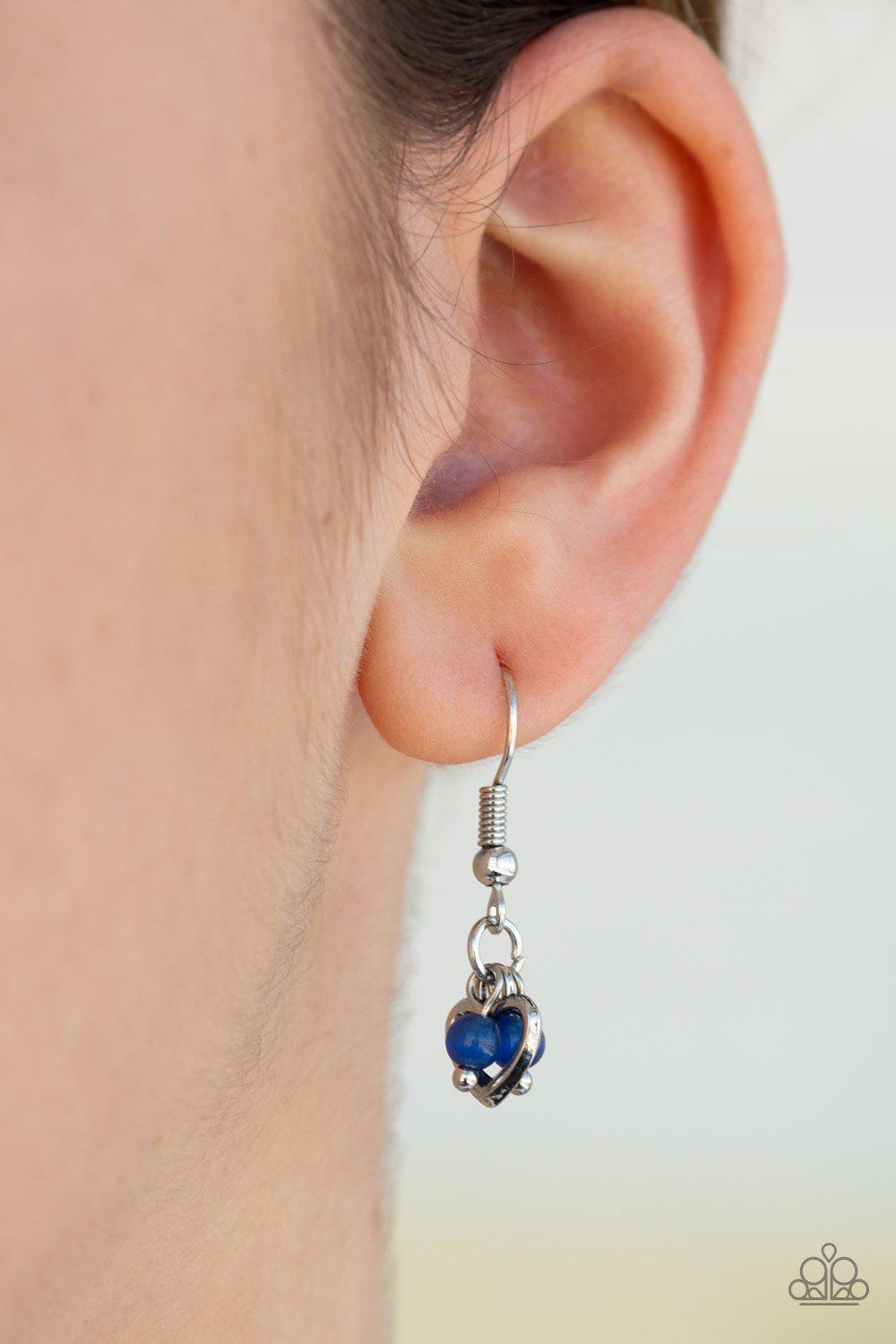 As For Me Blue and Silver Inspirational Necklace - Paparazzi Accessories - free matching earrings -CarasShop.com - Paparazzi Jewelry by Cara Jewels