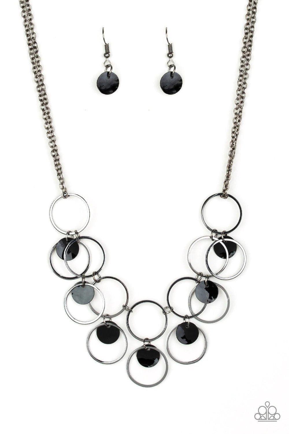 Ask And You SHELL Receive Gunmetal Black Necklace - Paparazzi Accessories- lightbox - CarasShop.com - Paparazzi Jewelry by Cara Jewels