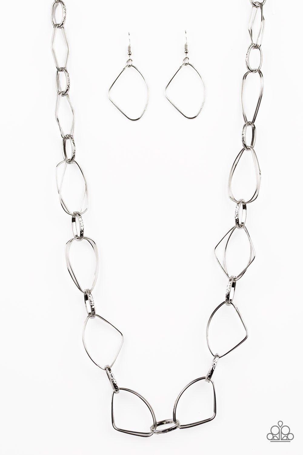 Attitude Adjustment Silver Necklace - Paparazzi Accessories- lightbox - CarasShop.com - Paparazzi Jewelry by Cara Jewels