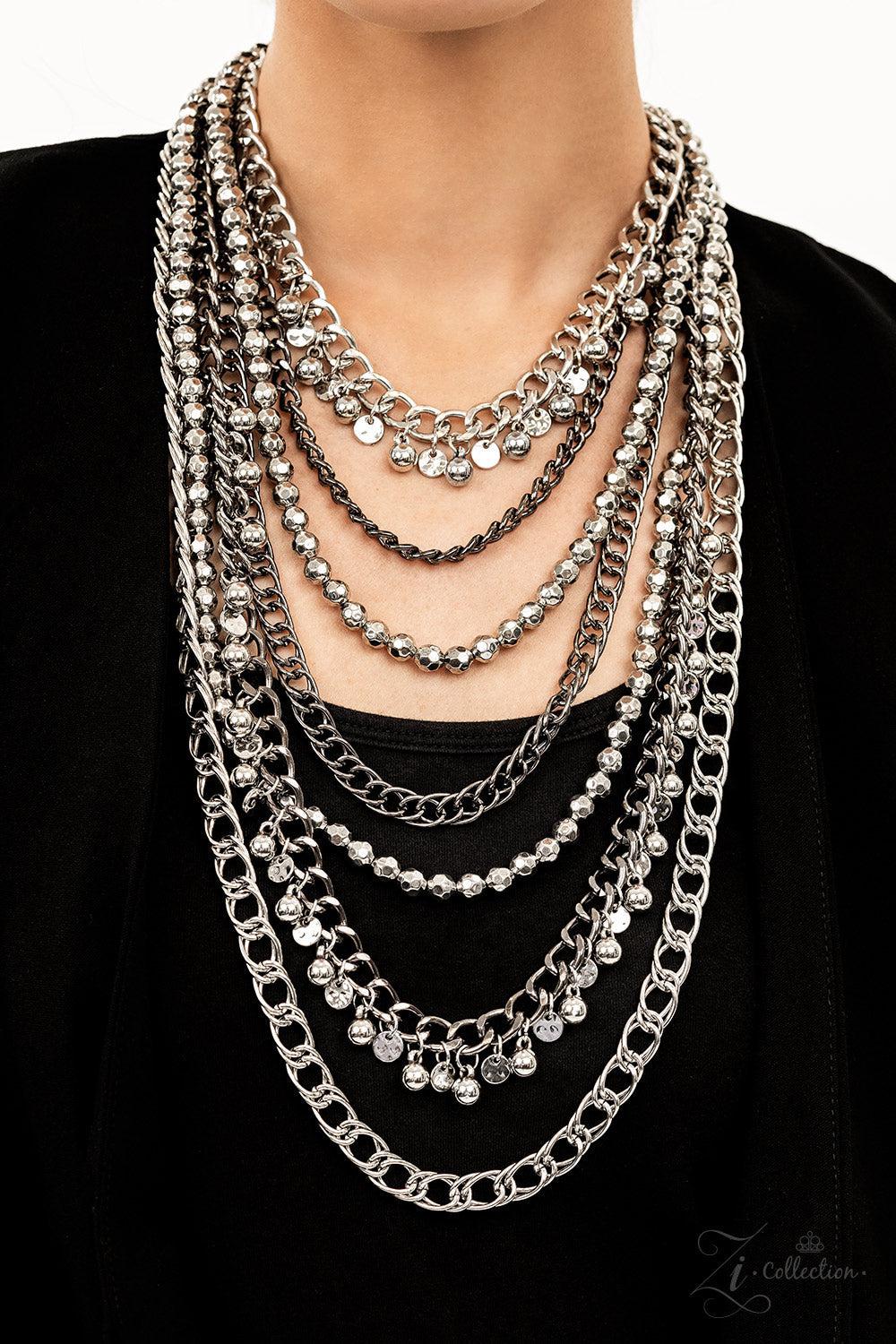 Audacious 2022 Zi Collection Necklace - Paparazzi Accessories- on model - CarasShop.com - Paparazzi Jewelry by Cara Jewels
