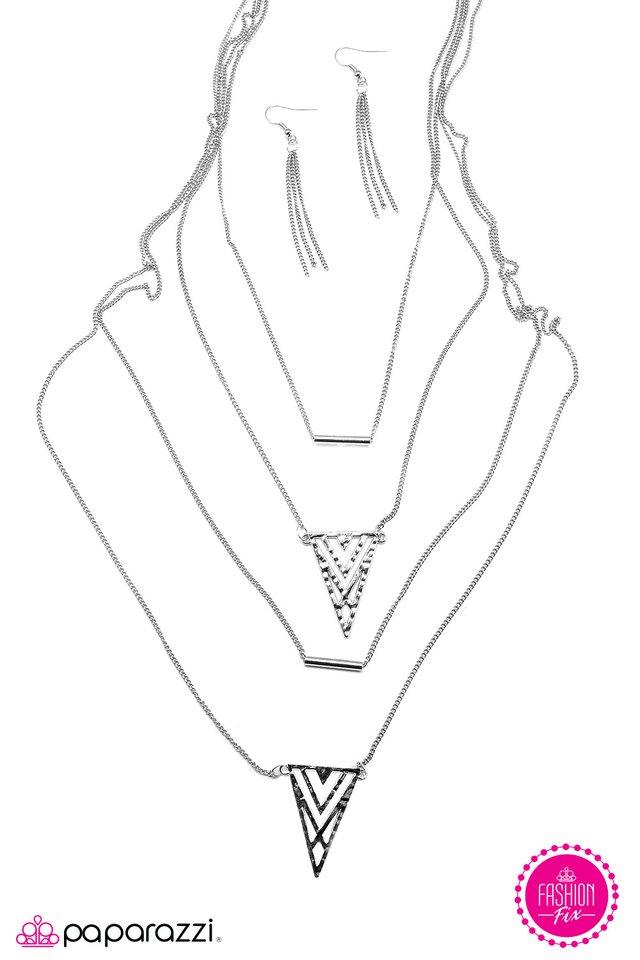 Aussie Walkabout Long Silver Necklace and matching Earrings - Paparazzi Accessories- lightbox - CarasShop.com - Paparazzi Jewelry by Cara Jewels