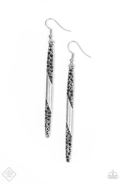 Award Show Attitude Silver Earrings - Paparazzi Accessories- lightbox - CarasShop.com - Paparazzi Jewelry by Cara Jewels