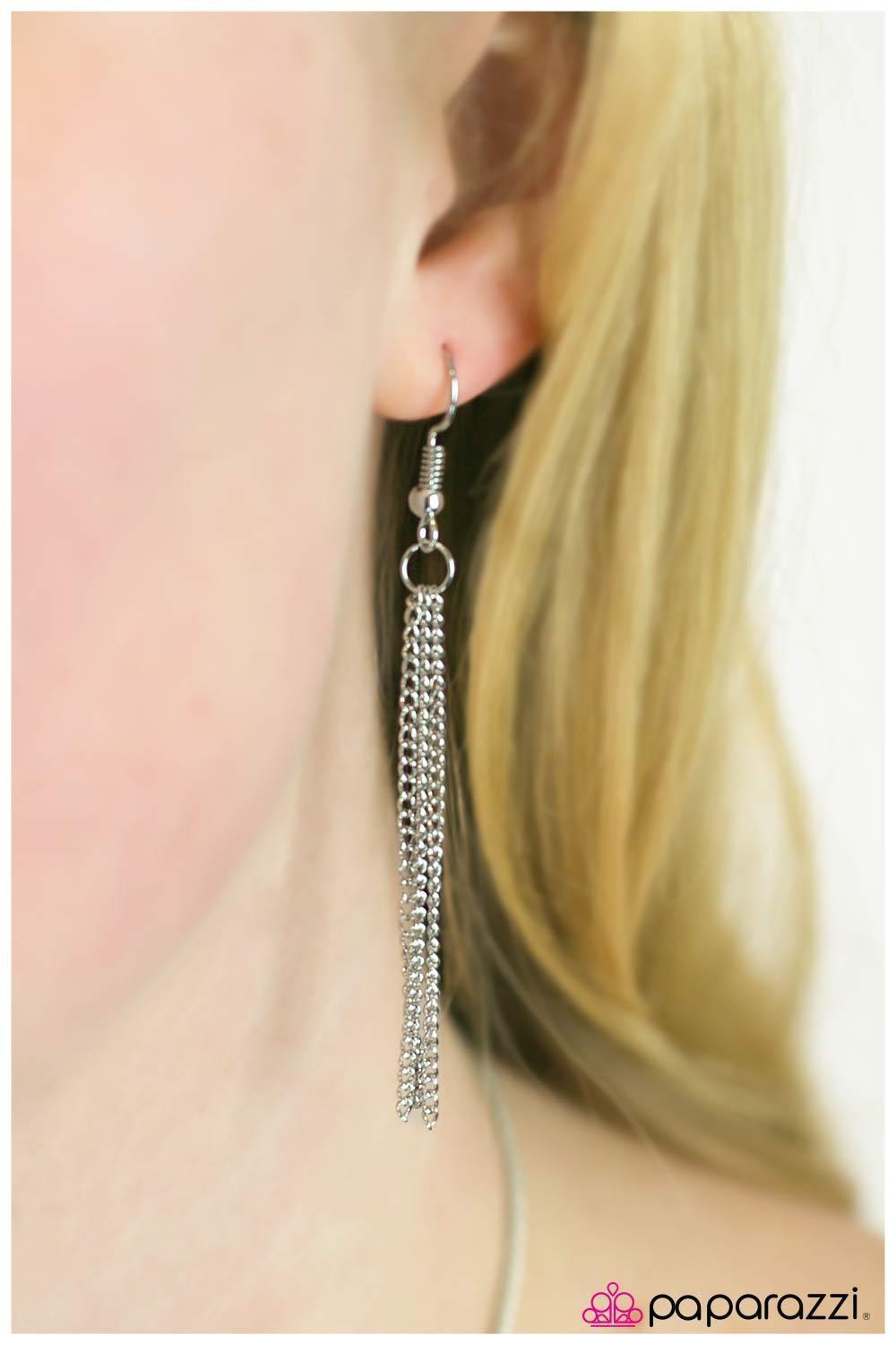 Awestruck Silver and Purple Necklace - Paparazzi Accessories - free matching earrings -CarasShop.com - Paparazzi Jewelry by Cara Jewels