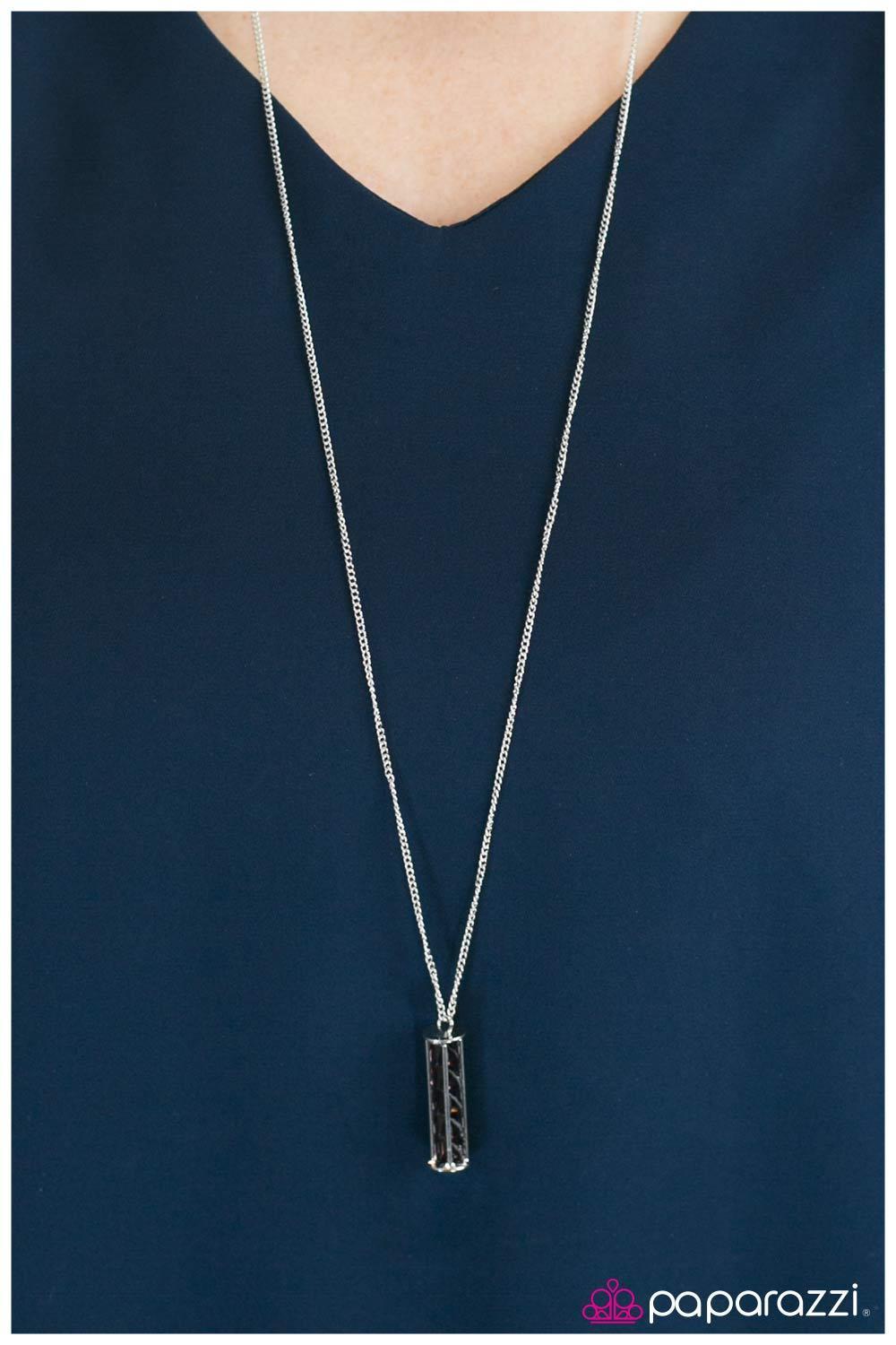 Awestruck Silver and Purple Necklace - Paparazzi Accessories- on model - CarasShop.com - Paparazzi Jewelry by Cara Jewels