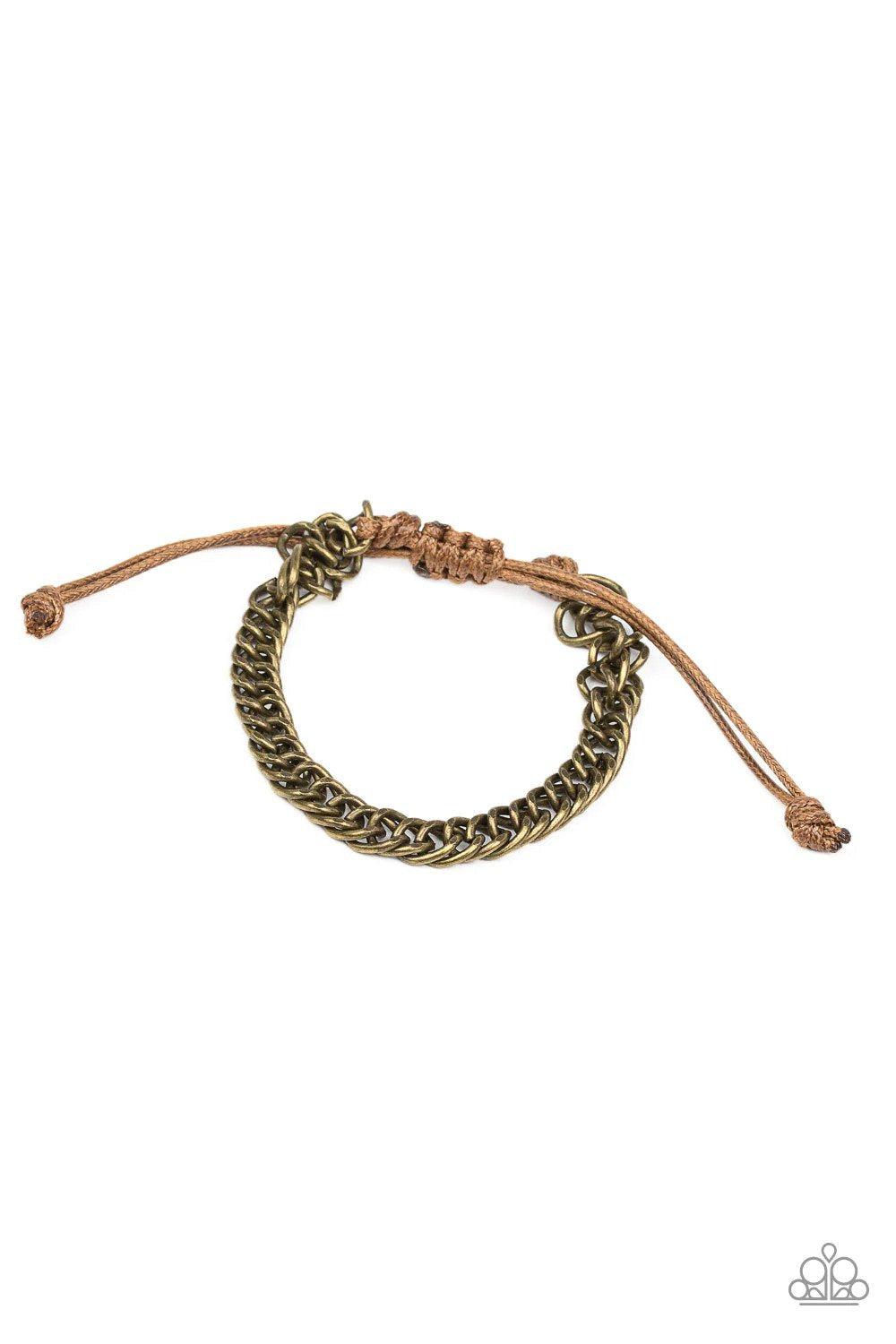 AWOL Men's Brass Urban Slide Bracelet - Paparazzi Accessories- lightbox - CarasShop.com - Paparazzi Jewelry by Cara Jewels
