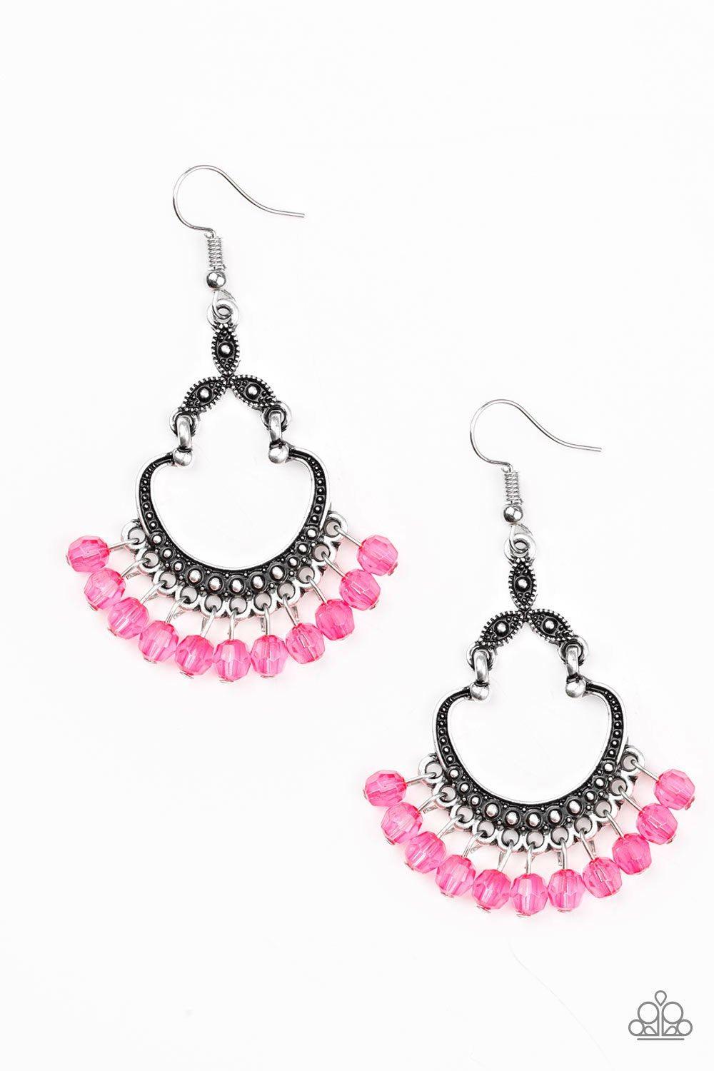 Babe Alert Pink Earrings - Paparazzi Accessories- lightbox - CarasShop.com - Paparazzi Jewelry by Cara Jewels