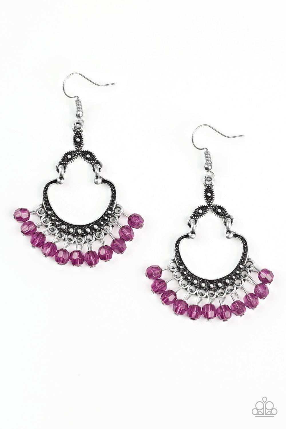 Babe Alert Purple Earrings - Paparazzi Accessories- lightbox - CarasShop.com - Paparazzi Jewelry by Cara Jewels