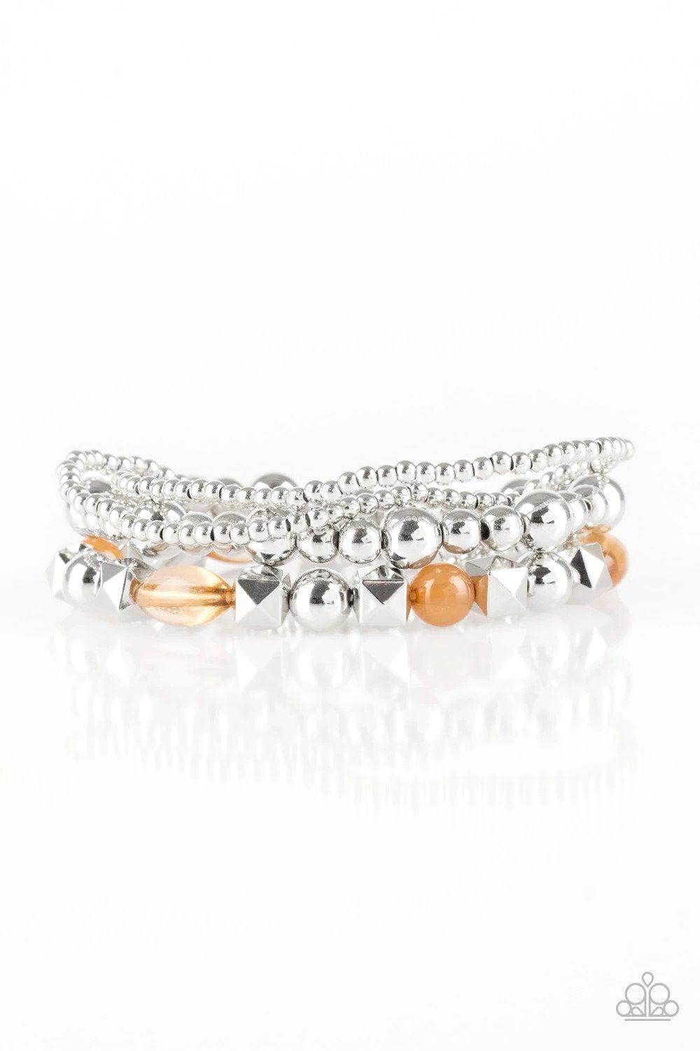 Babe-alicious Brown Bracelet - Paparazzi Accessories- lightbox - CarasShop.com - Paparazzi Jewelry by Cara Jewels