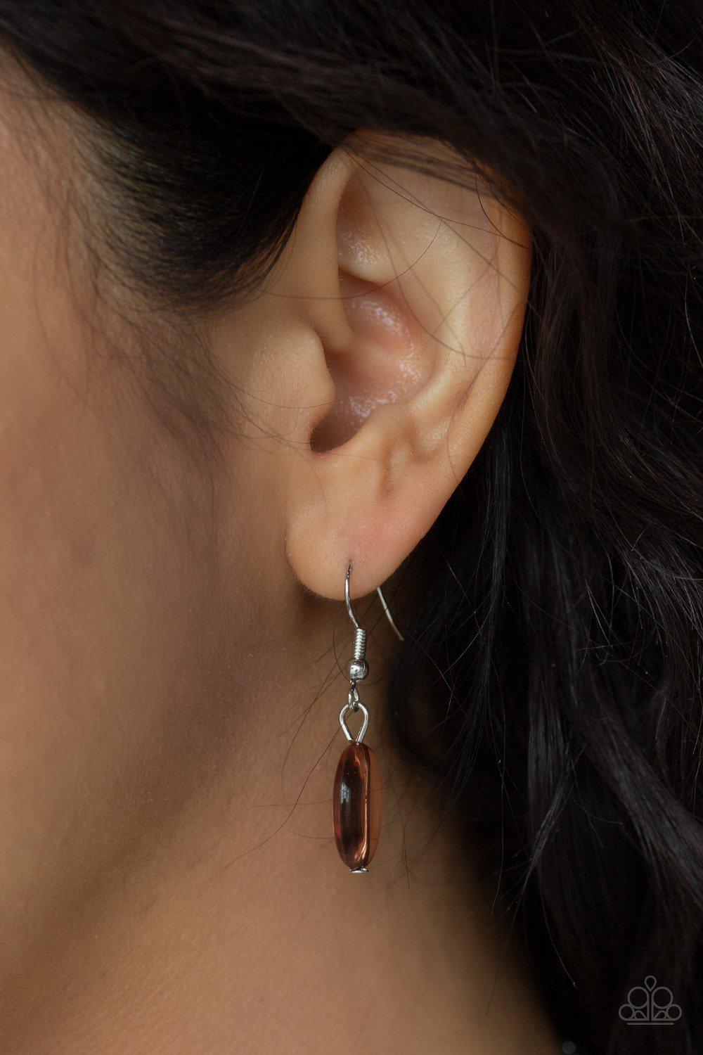 Back For More Brown and Silver Necklace - Paparazzi Accessories - free matching earrings -CarasShop.com - Paparazzi Jewelry by Cara Jewels