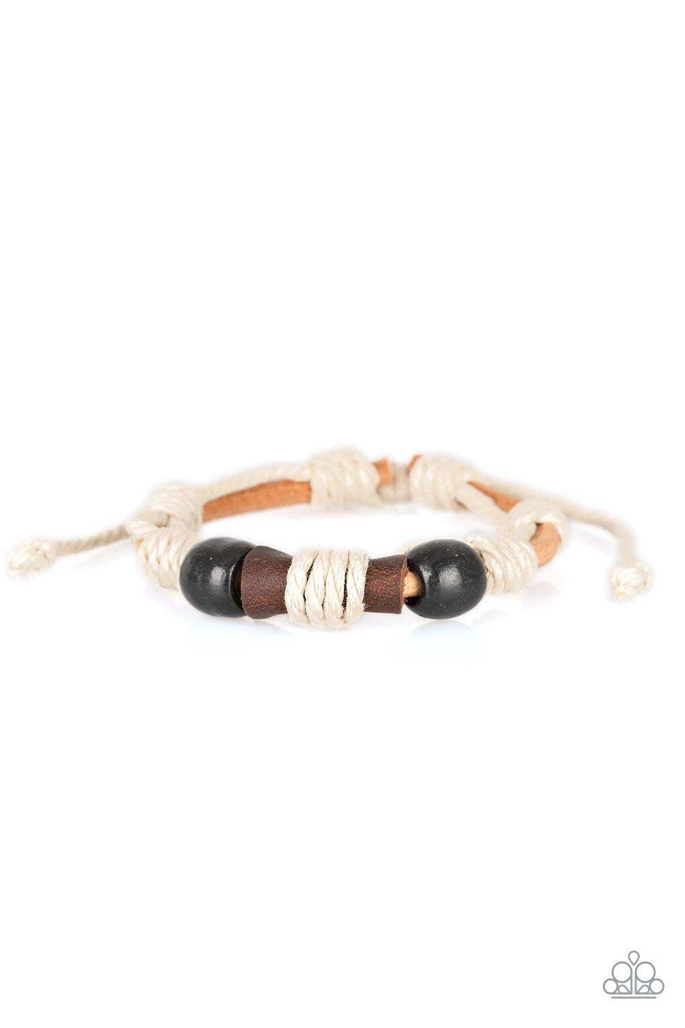 Back In The Backwoods Black & White Urban Bracelet - Paparazzi Accessories- lightbox - CarasShop.com - Paparazzi Jewelry by Cara Jewels