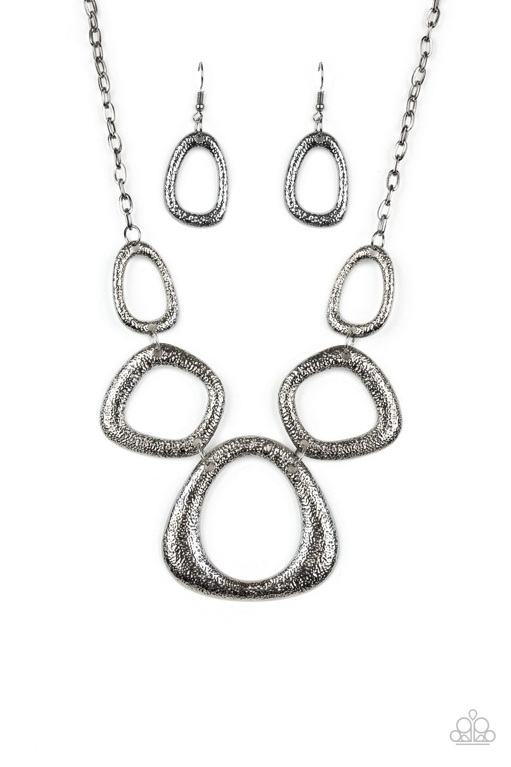 Backstreet Bandit Black Gunmetal Necklace - Paparazzi Accessories- lightbox - CarasShop.com - Paparazzi Jewelry by Cara Jewels