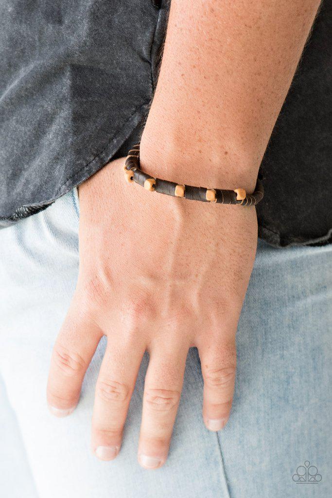 Backwoods Backpacker Brown Urban Knot bracelet - Paparazzi Accessories- lightbox - CarasShop.com - Paparazzi Jewelry by Cara Jewels