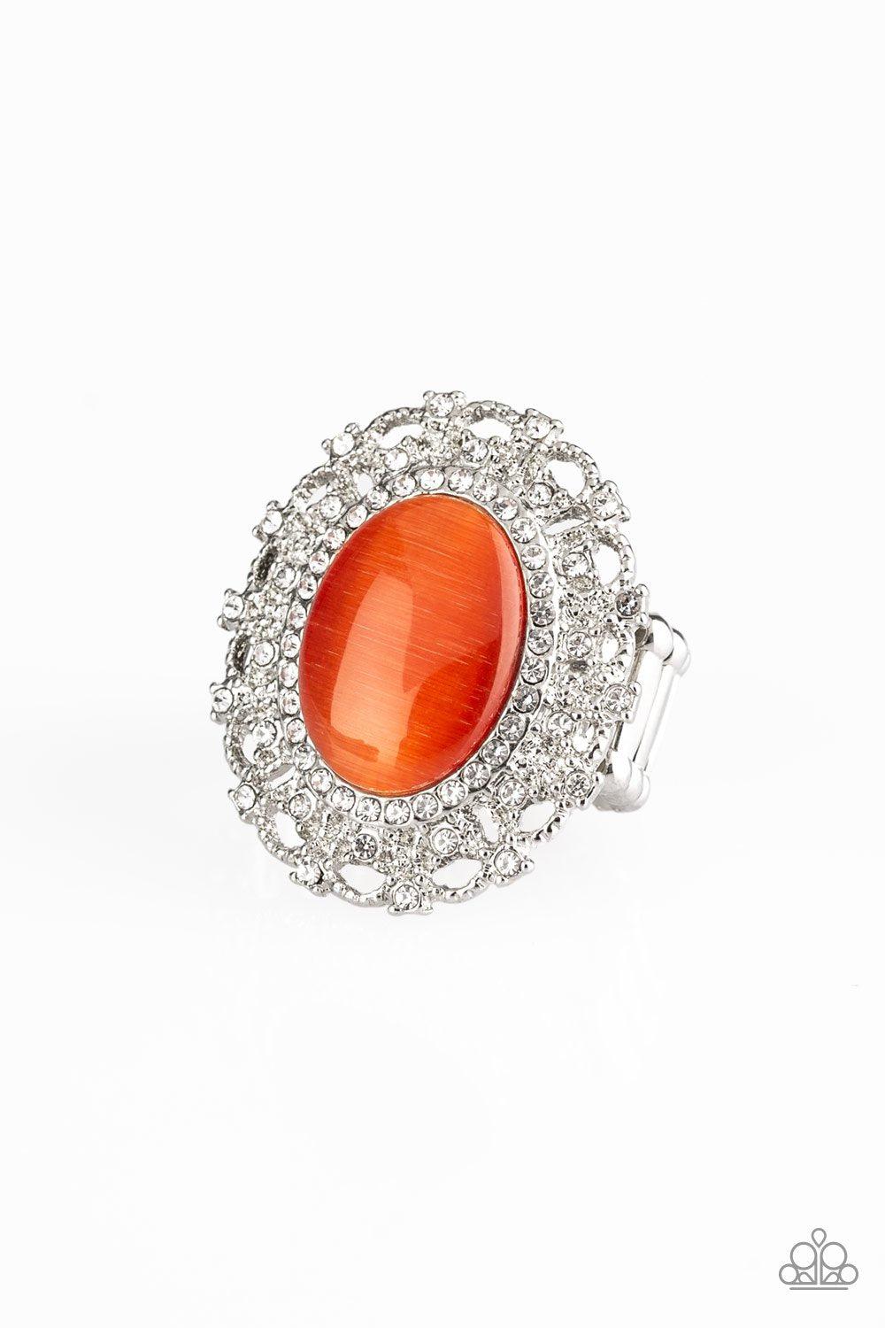 BAROQUE The Spell Orange Moonstone Ring - Paparazzi Accessories- lightbox - CarasShop.com - Paparazzi Jewelry by Cara Jewels