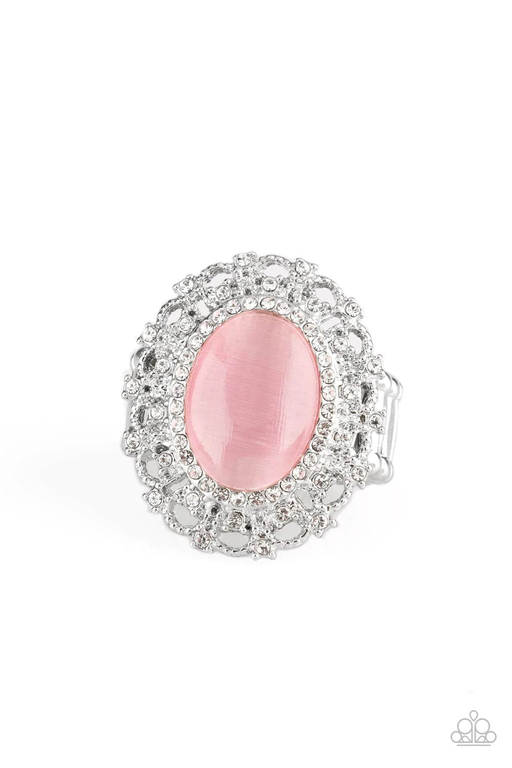 BAROQUE The Spell Pink Moonstone Ring - Paparazzi Accessories- lightbox - CarasShop.com - Paparazzi Jewelry by Cara Jewels