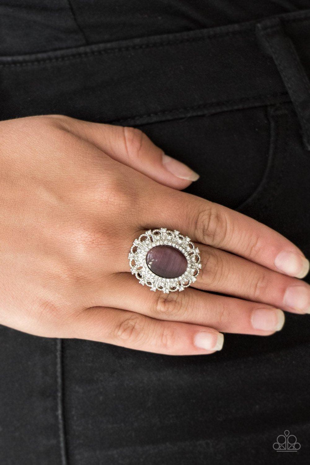 Baroque The Spell Purple Moonstone Ring - Paparazzi Accessories- lightbox - CarasShop.com - Paparazzi Jewelry by Cara Jewels