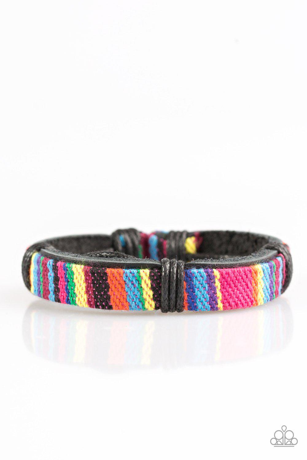 Base Camp Multi-color Leather Urban Knot Bracelet - Paparazzi Accessories- lightbox - CarasShop.com - Paparazzi Jewelry by Cara Jewels