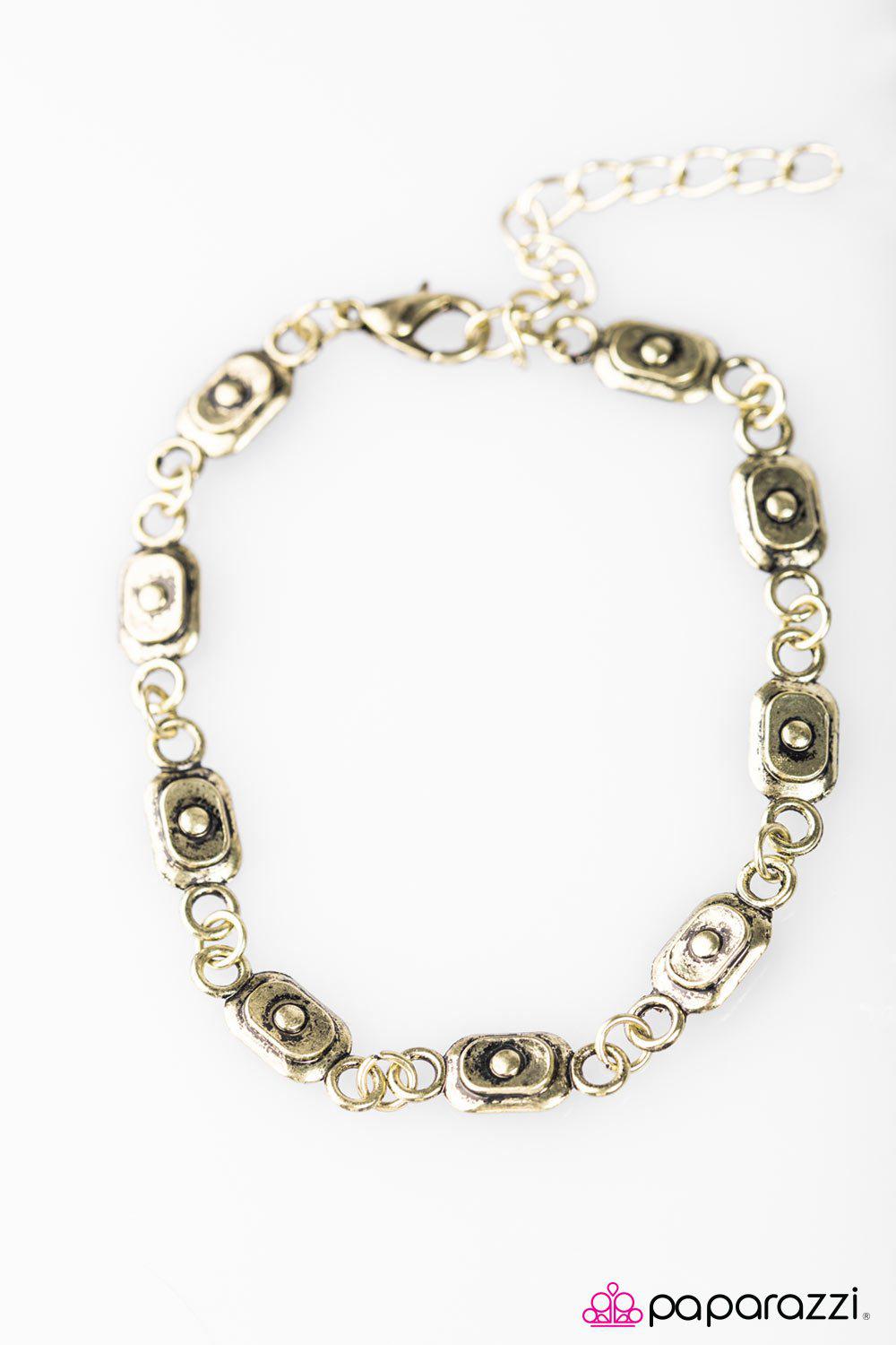Basic Training Brass Bracelet - Paparazzi Accessories- lightbox - CarasShop.com - Paparazzi Jewelry by Cara Jewels