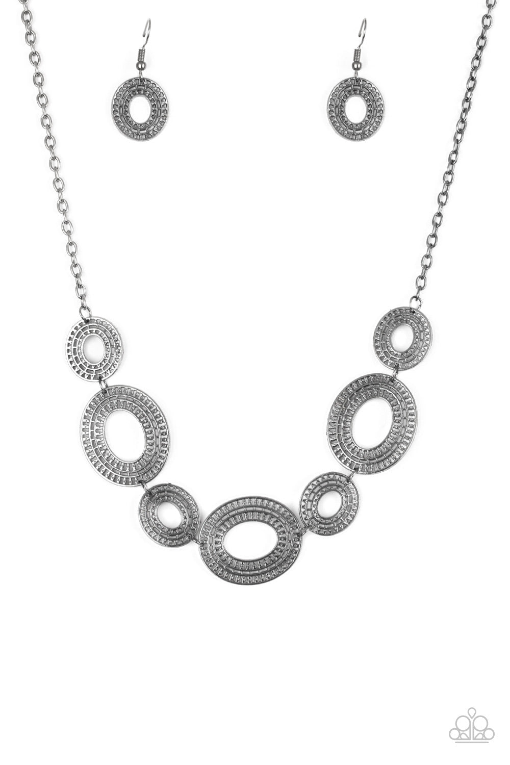 Basically Baltic Gunmetal Black Necklace - Paparazzi Accessories- lightbox - CarasShop.com - Paparazzi Jewelry by Cara Jewels