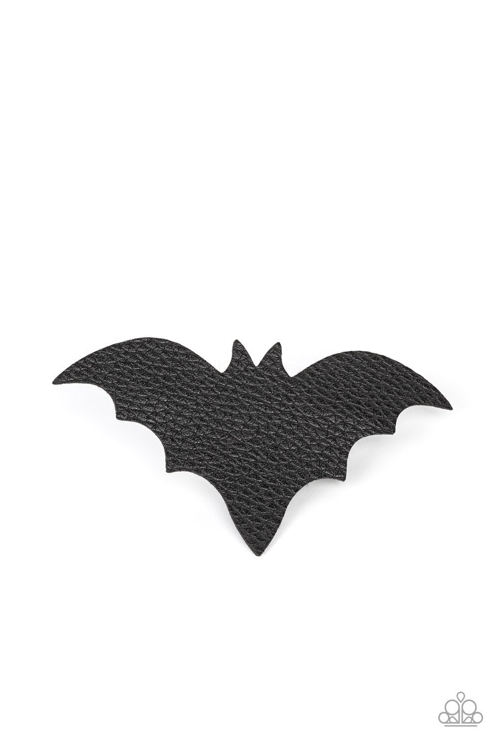 BAT to the Bone Black Leather Bat Hair Clip - Paparazzi Accessories- lightbox - CarasShop.com - Paparazzi Jewelry by Cara Jewels
