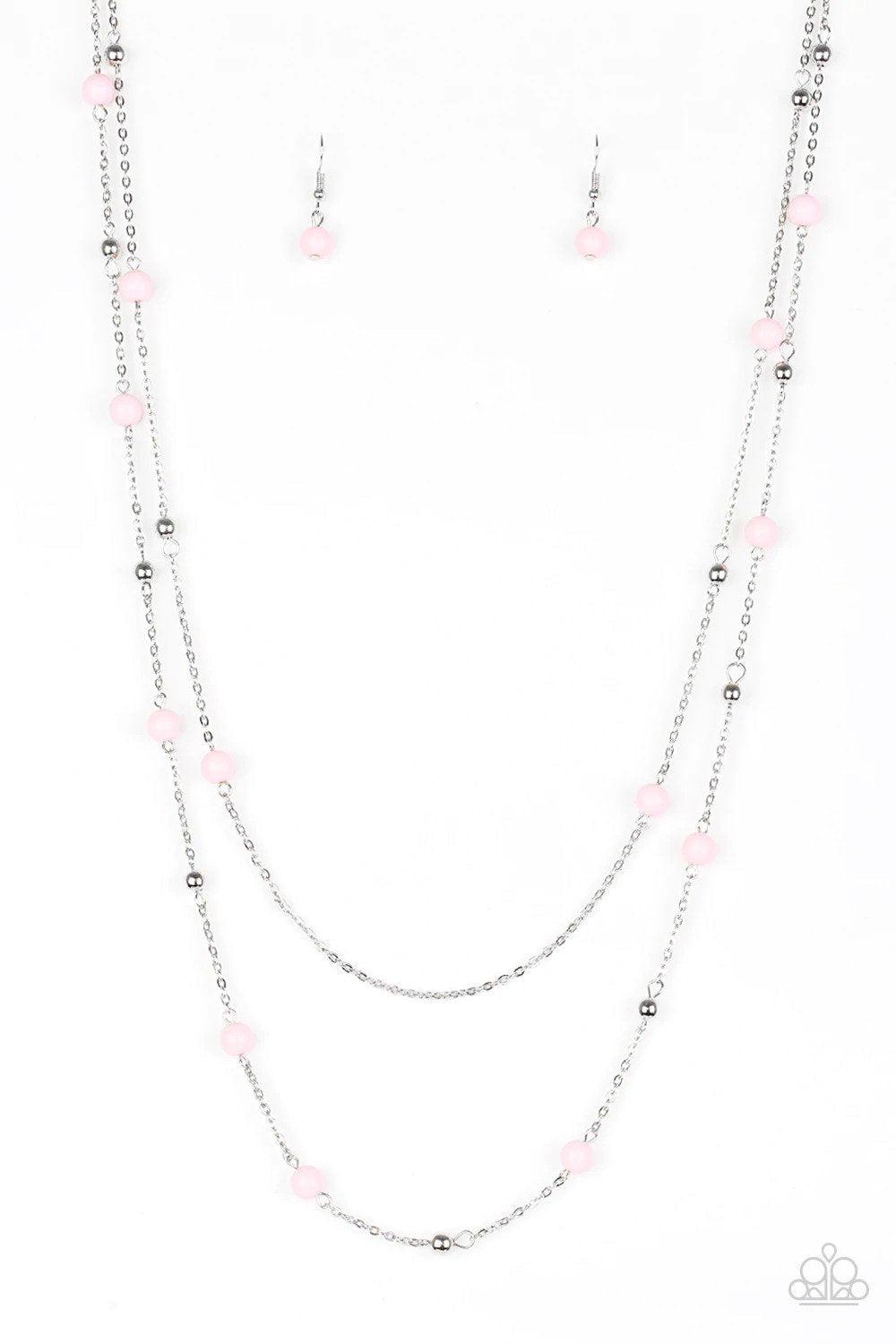 Beach Party Pageant Pink Necklace - Paparazzi Accessories- lightbox - CarasShop.com - Paparazzi Jewelry by Cara Jewels