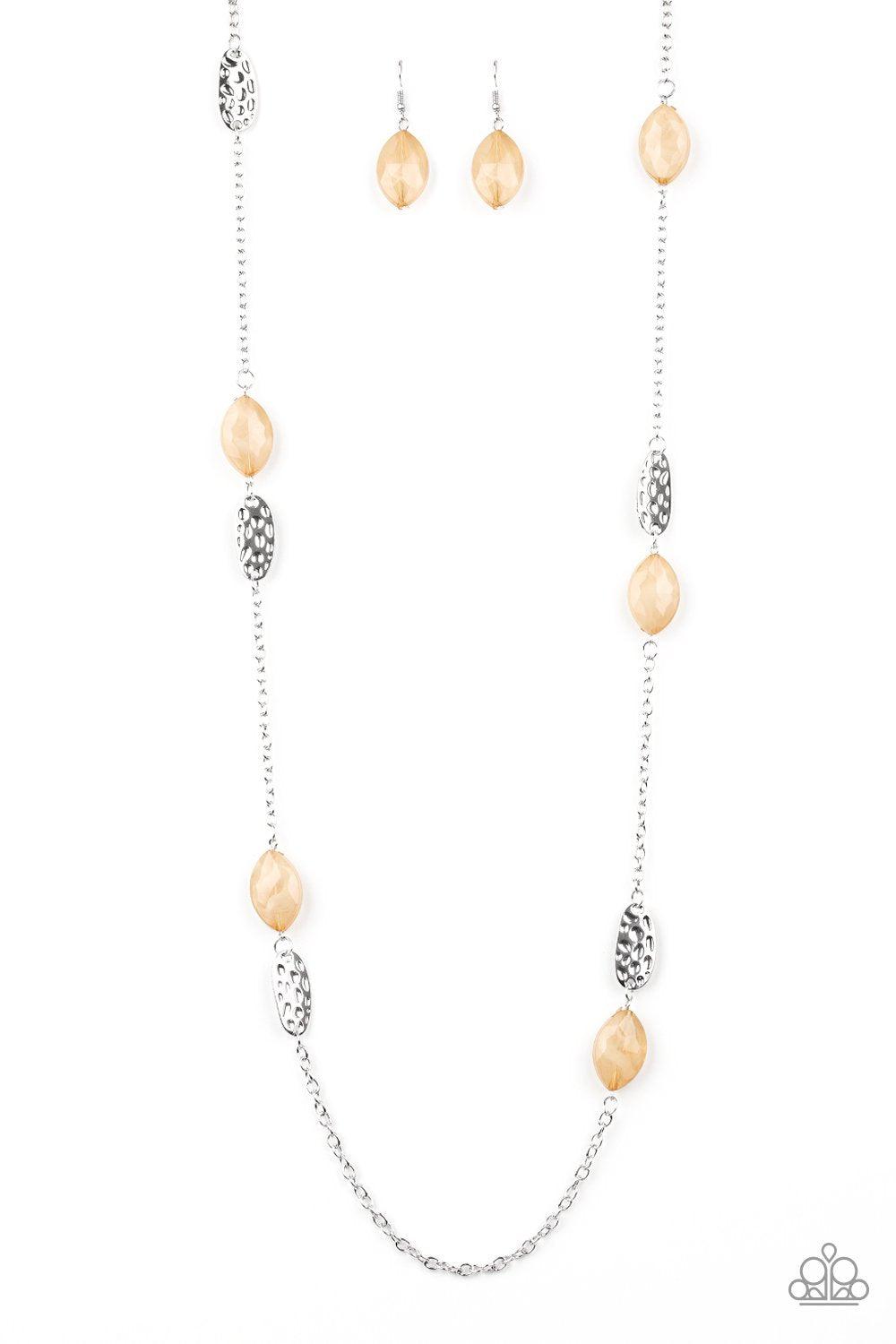 Beachfront Beauty Brown Necklace - Paparazzi Accessories- lightbox - CarasShop.com - Paparazzi Jewelry by Cara Jewels