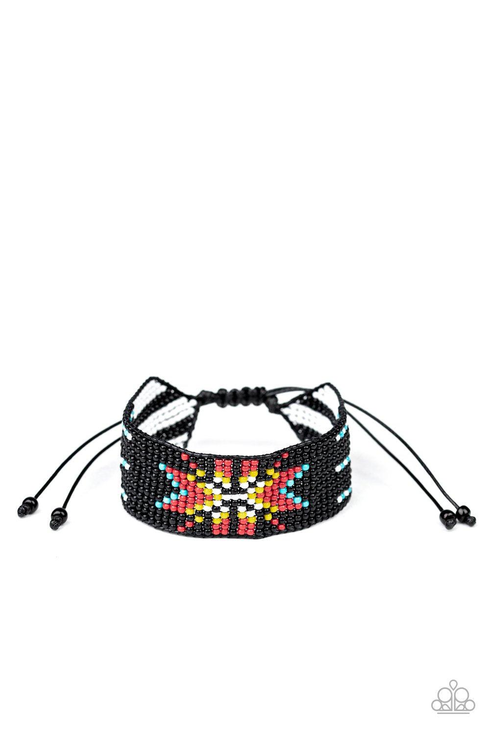 Beaded Badlands Multi - Black Seed Bead Sliding Knot Bracelet - Paparazzi Accessories- lightbox - CarasShop.com - Paparazzi Jewelry by Cara Jewels