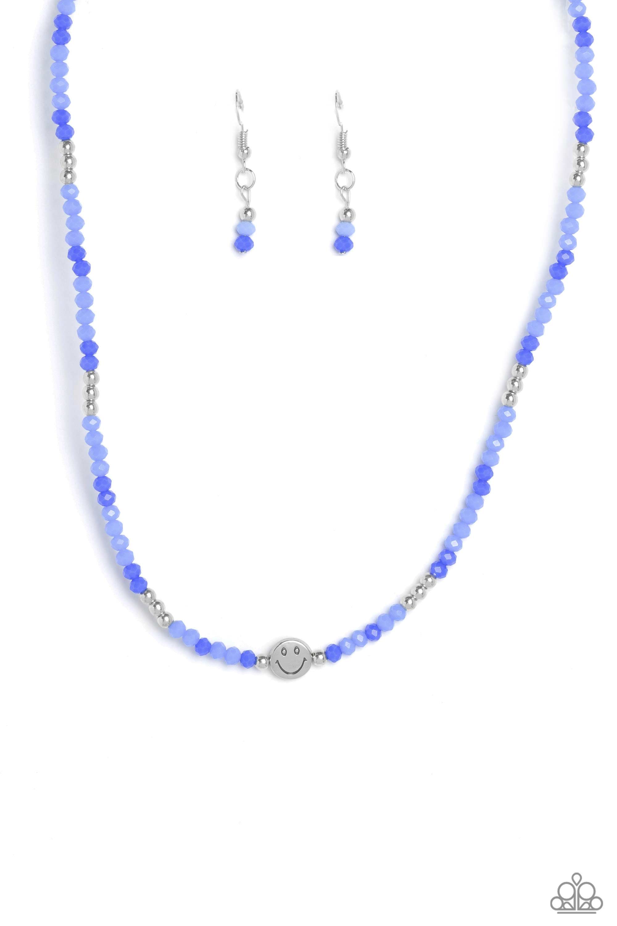 Beaming Bling Blue Necklace - Paparazzi Accessories- lightbox - CarasShop.com - Paparazzi Jewelry by Cara Jewels