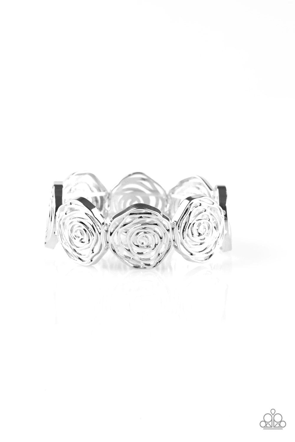 Beat Around The ROSEBUSH Silver Bracelet - Paparazzi Accessories- lightbox - CarasShop.com - Paparazzi Jewelry by Cara Jewels