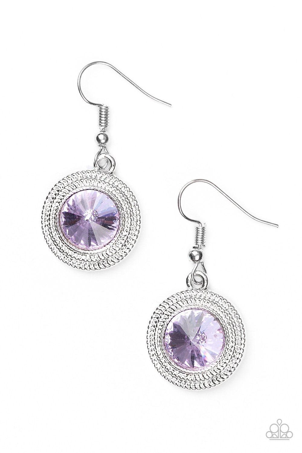 Beginner's Luxe Purple Gem Earrings - Paparazzi Accessories- lightbox - CarasShop.com - Paparazzi Jewelry by Cara Jewels