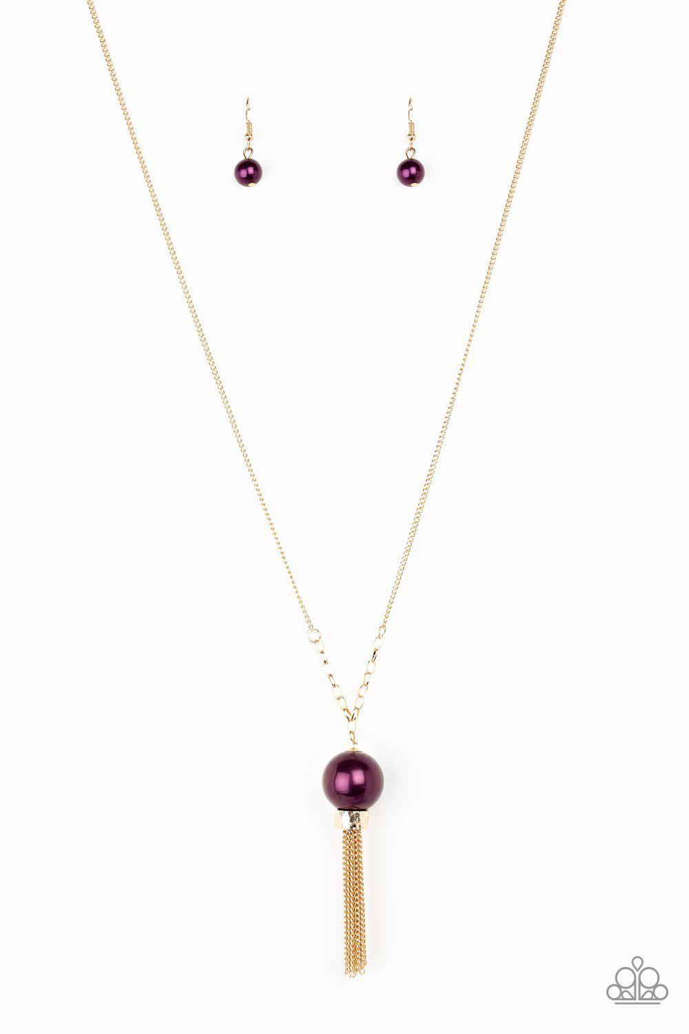 Belle Of The BALLROOM Purple and Gold Necklace - Paparazzi Accessories- lightbox - CarasShop.com - Paparazzi Jewelry by Cara Jewels