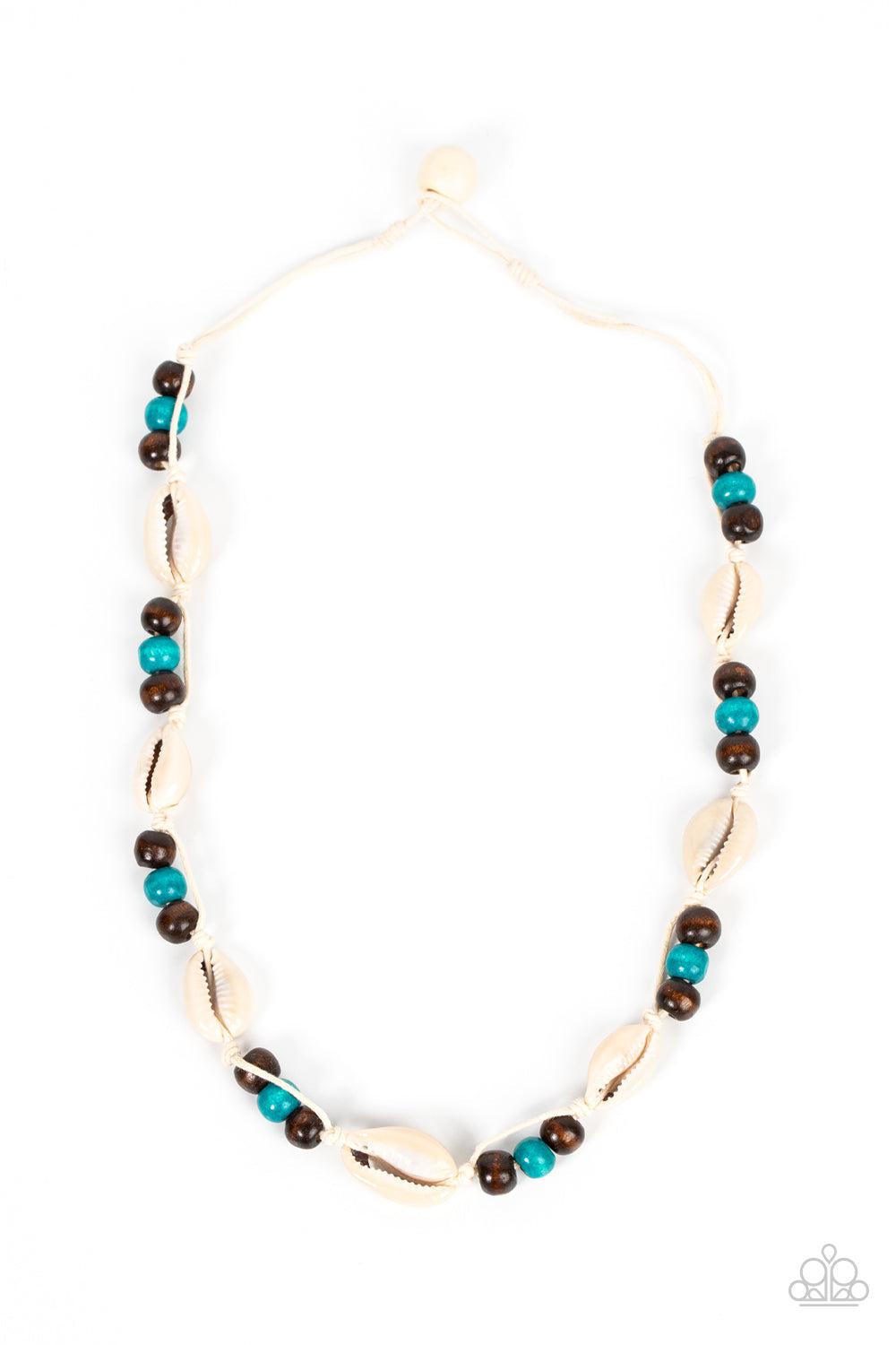 Bermuda Beachcomber Blue Urban Necklace - Paparazzi Accessories- lightbox - CarasShop.com - Paparazzi Jewelry by Cara Jewels