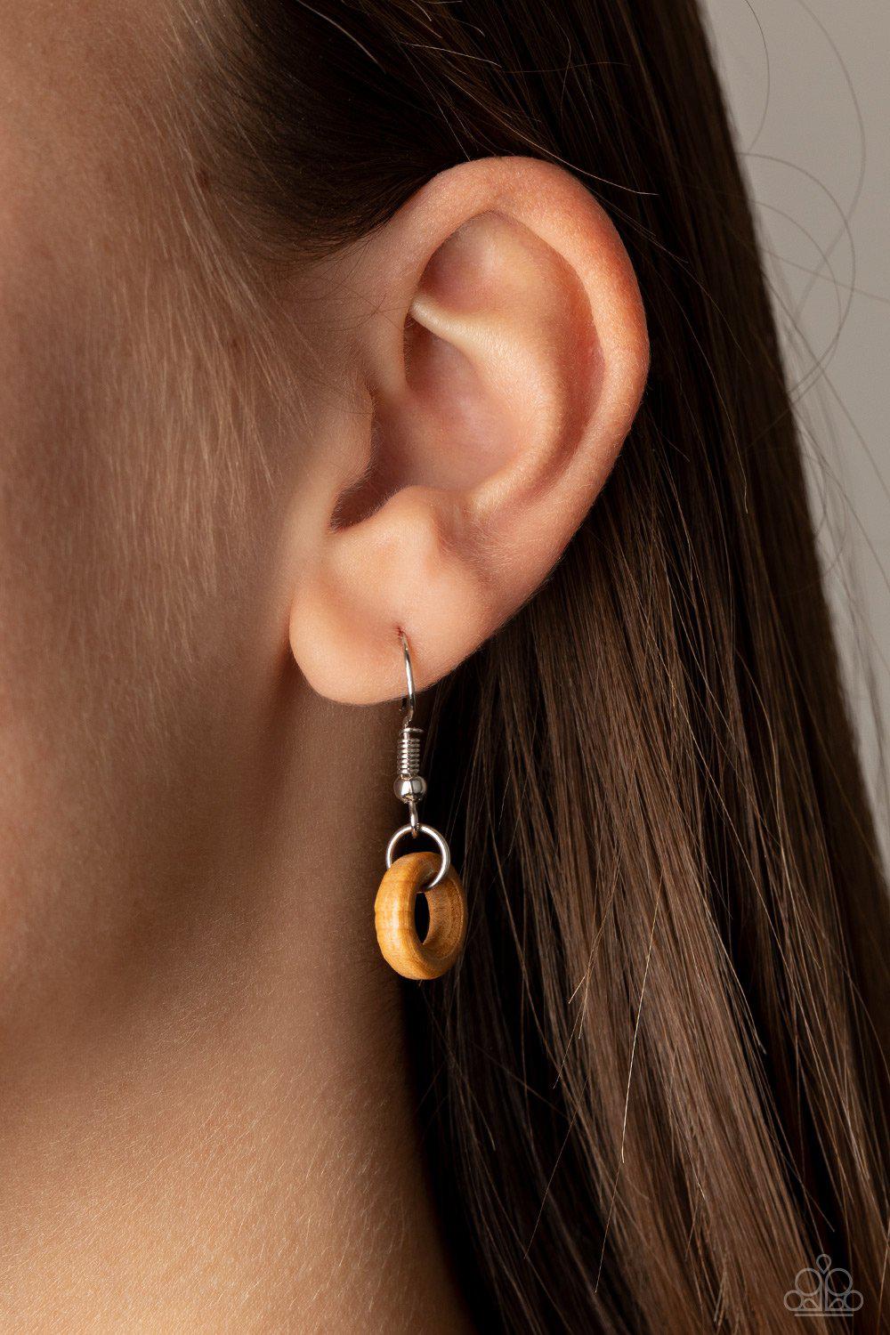 Bermuda Beaches Multi Black, Brown and White Wood Necklace - Paparazzi Accessories - free matching earrings -CarasShop.com - Paparazzi Jewelry by Cara Jewels