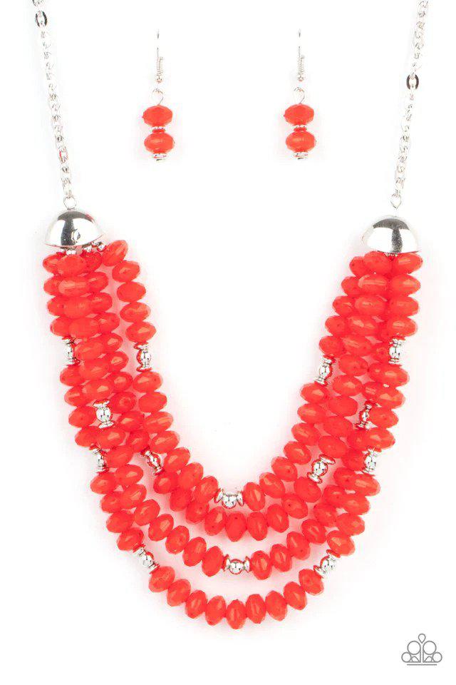 Best POSH-ible Taste Red Necklace - Paparazzi Accessories- lightbox - CarasShop.com - Paparazzi Jewelry by Cara Jewels