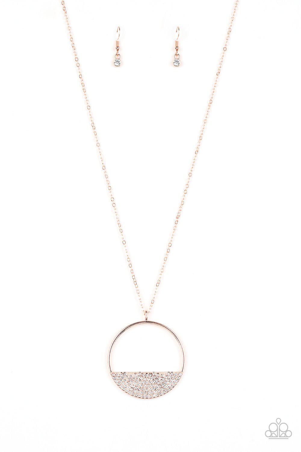 Bet Your Bottom Dollar Rose Gold Necklace - Paparazzi Accessories- lightbox - CarasShop.com - Paparazzi Jewelry by Cara Jewels