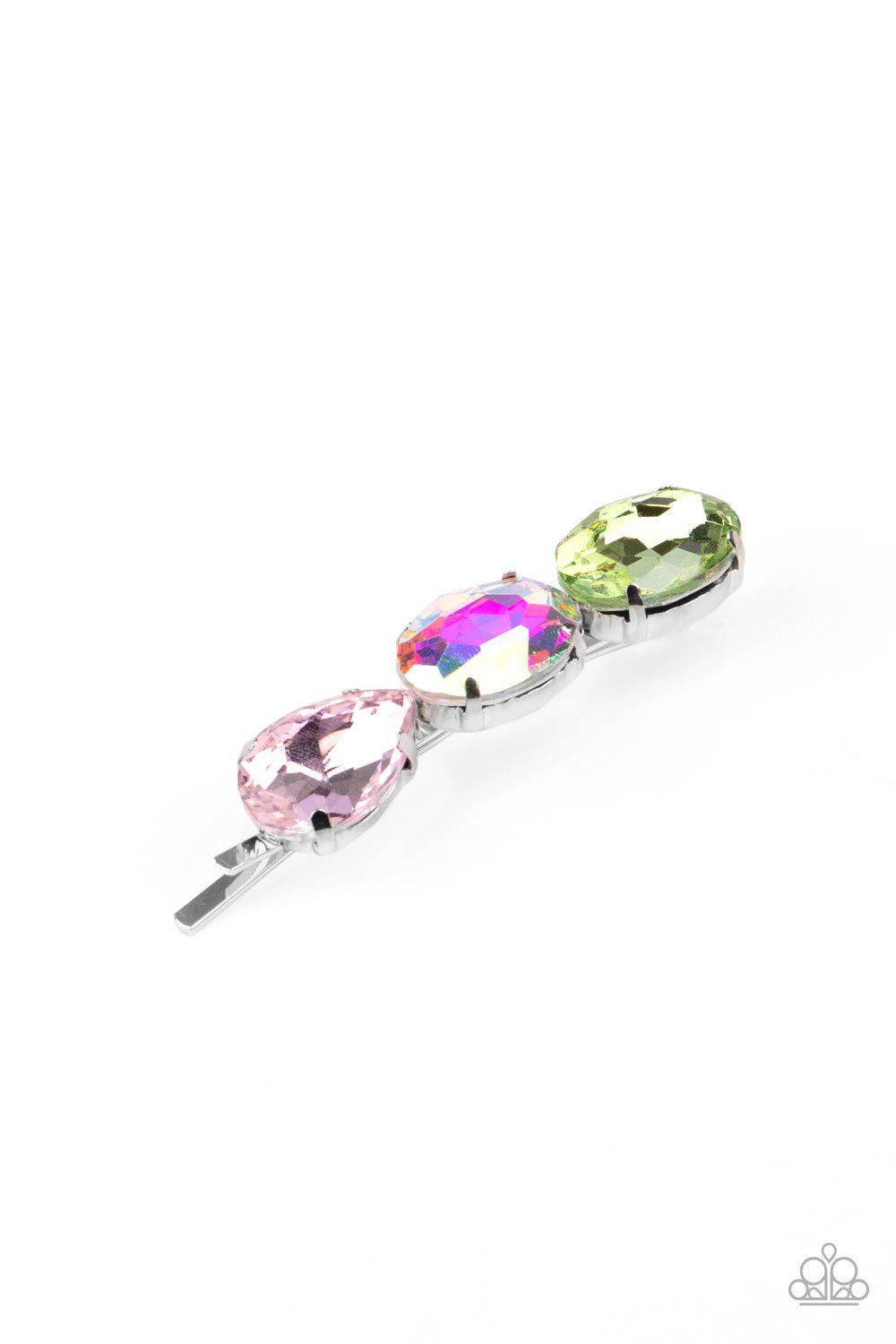 Beyond Bedazzled Multi-color Rhinestone Hair Pin - Paparazzi Accessories- lightbox - CarasShop.com - Paparazzi Jewelry by Cara Jewels