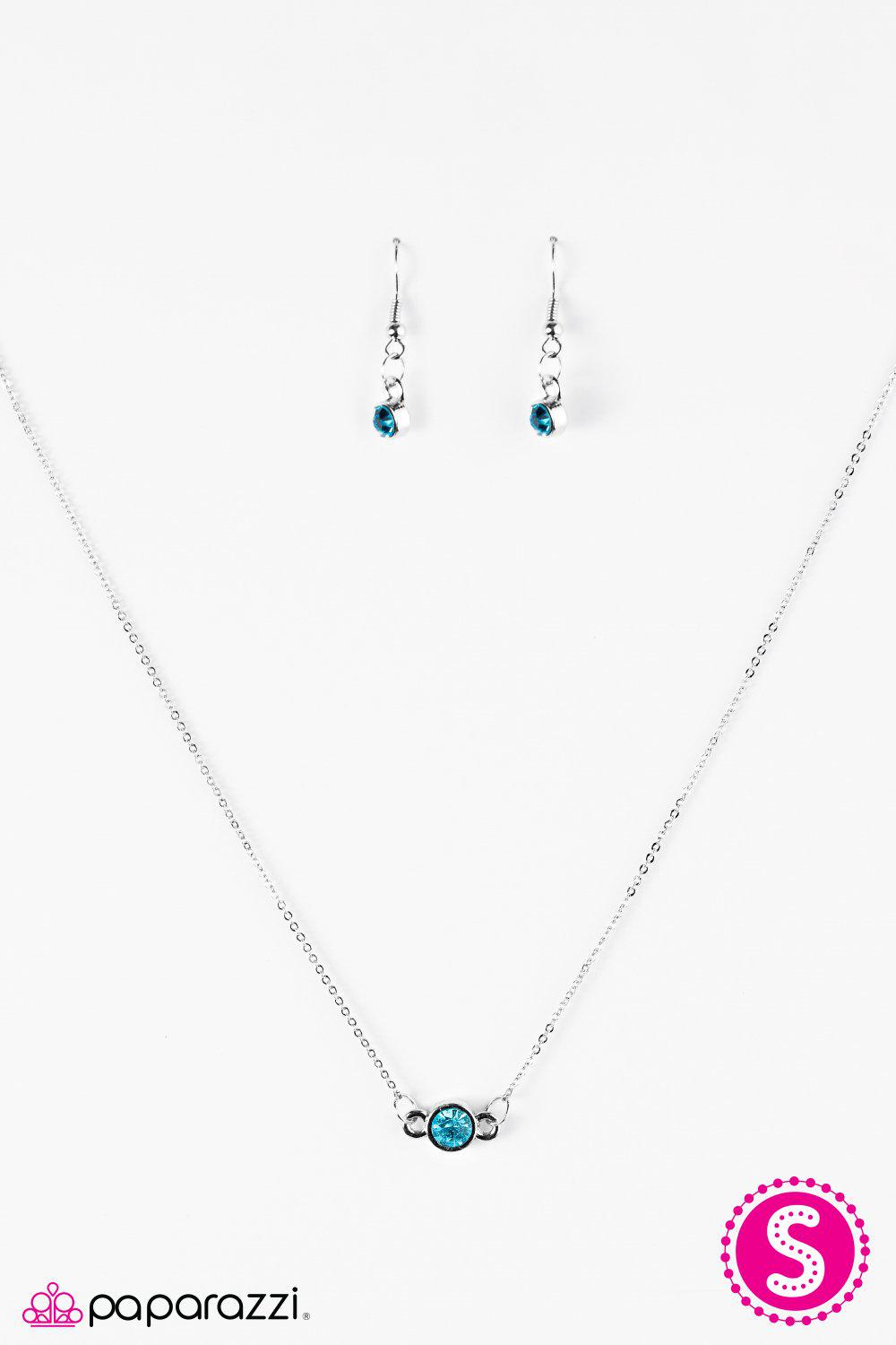 Beyond The Stars Blue Gem and Silver Necklace - Paparazzi Accessories- lightbox - CarasShop.com - Paparazzi Jewelry by Cara Jewels