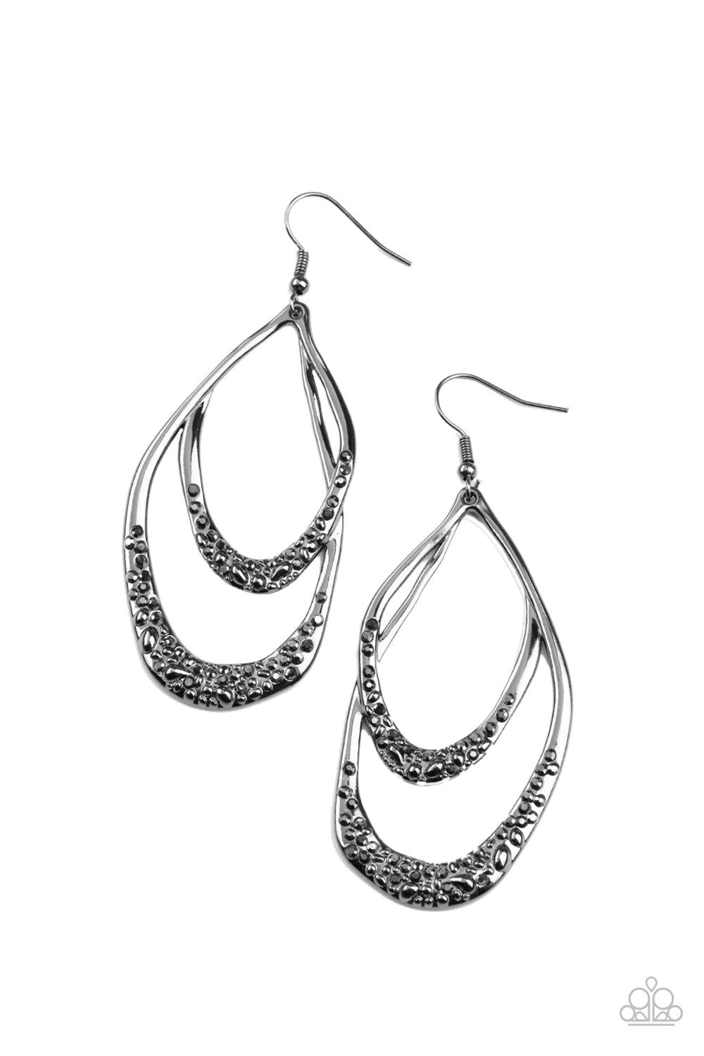 Beyond Your GLEAMS Black Earrings - Paparazzi Accessories- lightbox - CarasShop.com - Paparazzi Jewelry by Cara Jewels