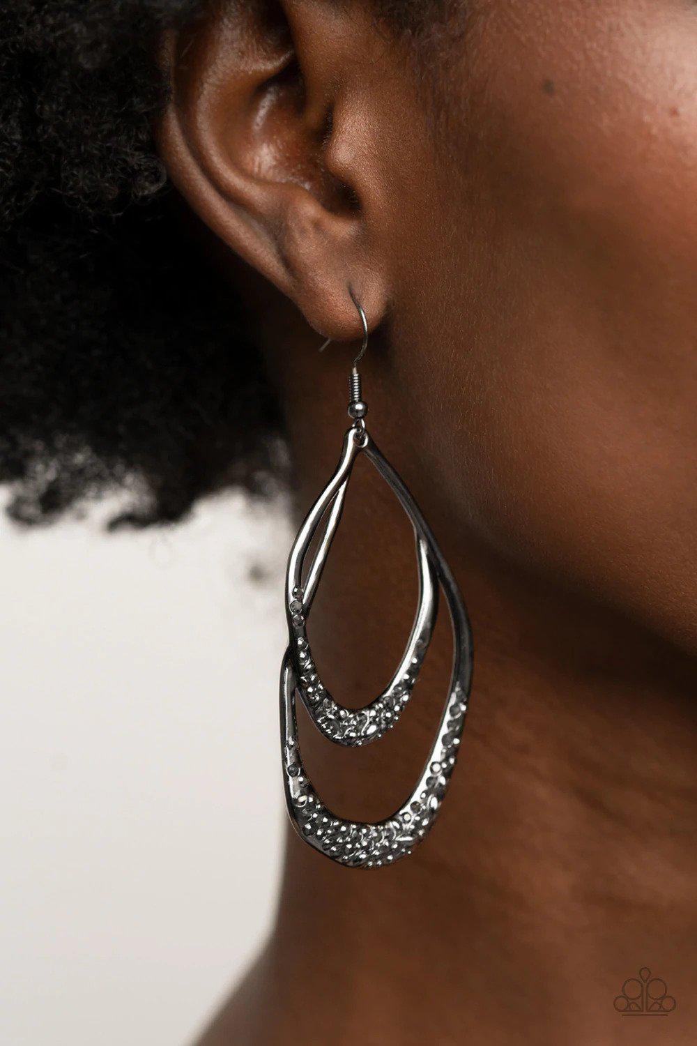 Beyond Your GLEAMS Black Earrings - Paparazzi Accessories- lightbox - CarasShop.com - Paparazzi Jewelry by Cara Jewels