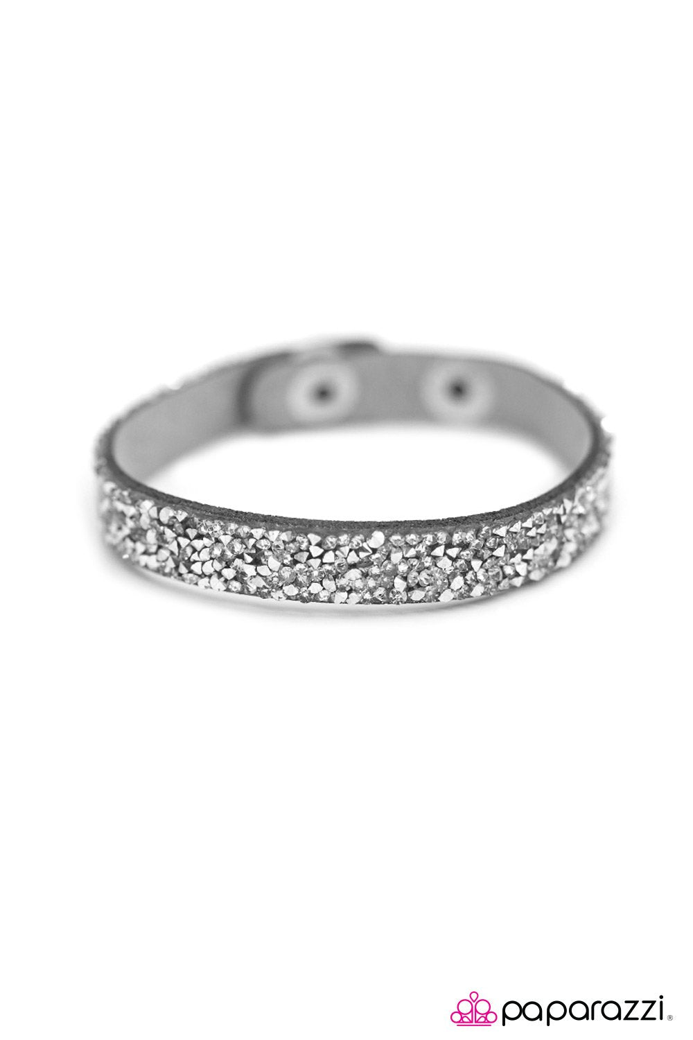Big Girls Don't Cry Silver Urban Wrap Snap Bracelet - Paparazzi Accessories- lightbox - CarasShop.com - Paparazzi Jewelry by Cara Jewels
