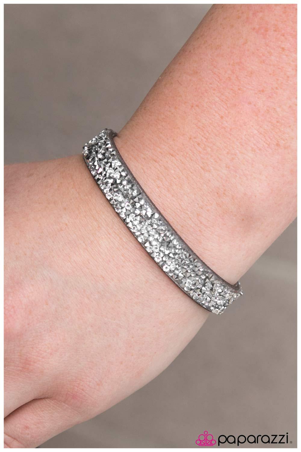 Big Girls Don't Cry Silver Urban Wrap Snap Bracelet - Paparazzi Accessories- lightbox - CarasShop.com - Paparazzi Jewelry by Cara Jewels