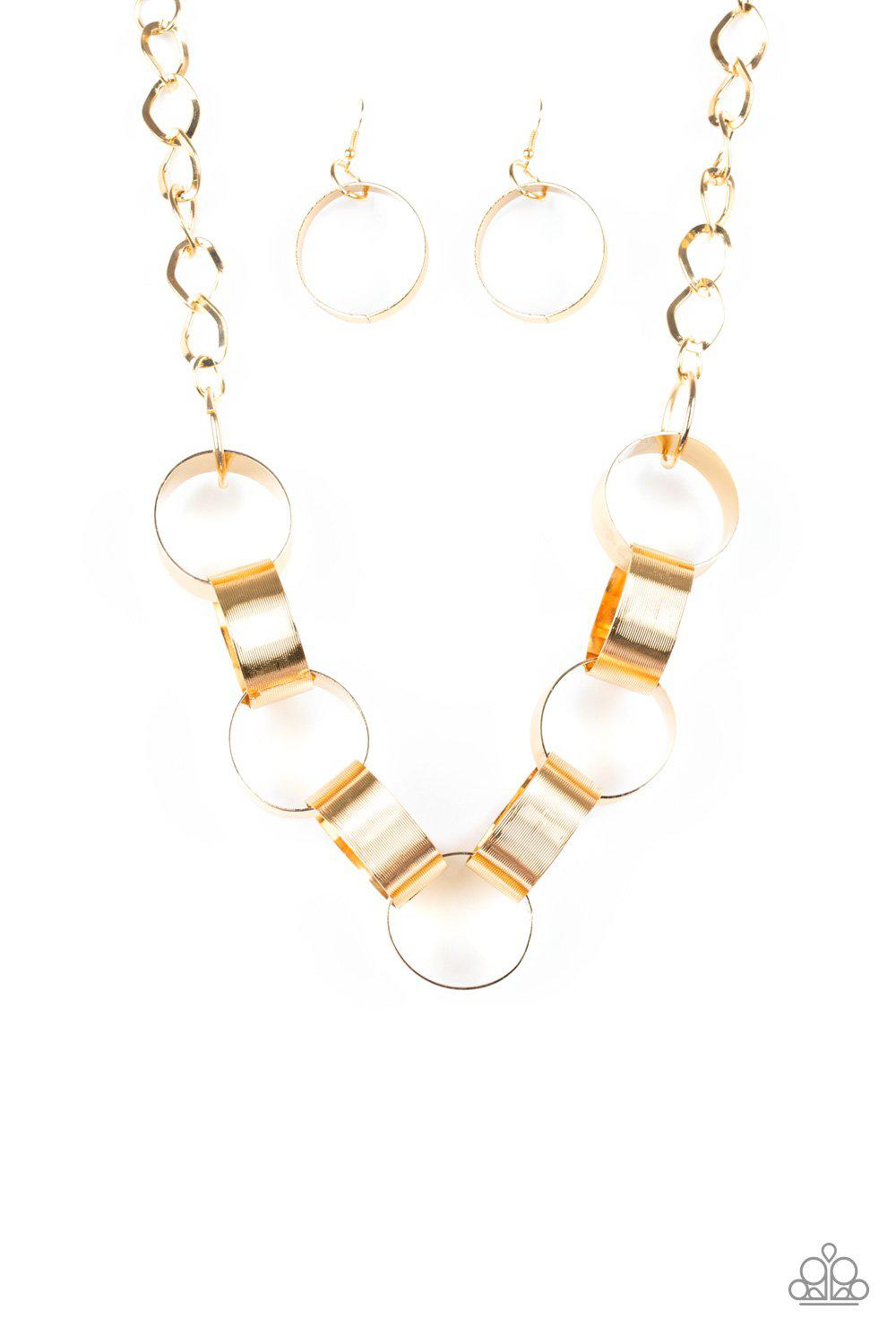 Big Hit Gold Necklace - Paparazzi Accessories- lightbox - CarasShop.com - Paparazzi Jewelry by Cara Jewels