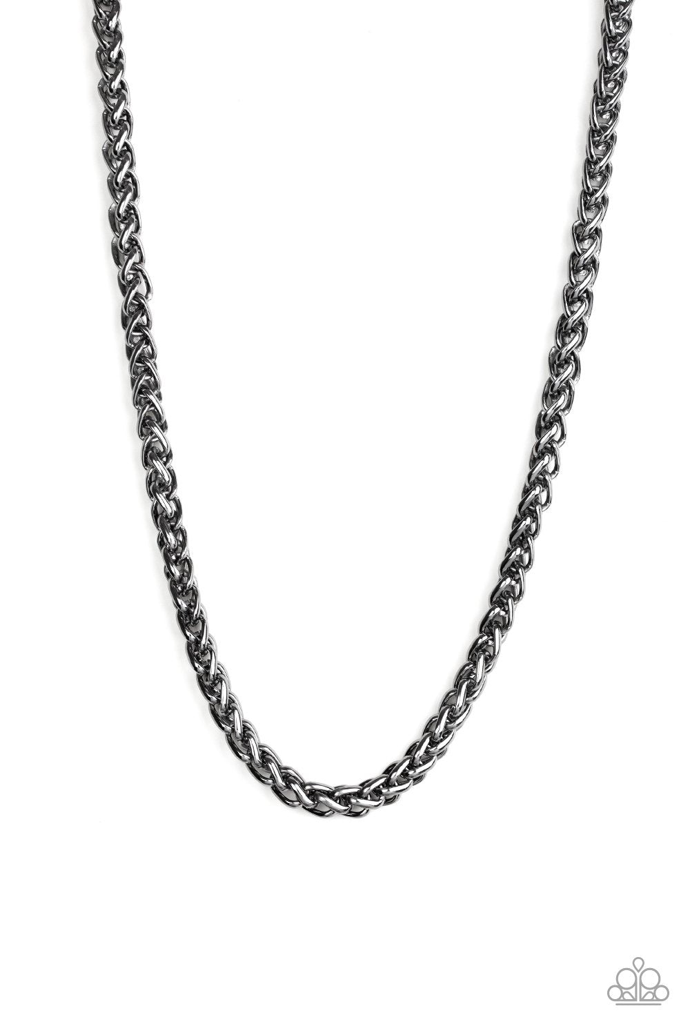Big Talker Men's Black Chain Necklace - Paparazzi Accessories- lightbox - CarasShop.com - Paparazzi Jewelry by Cara Jewels