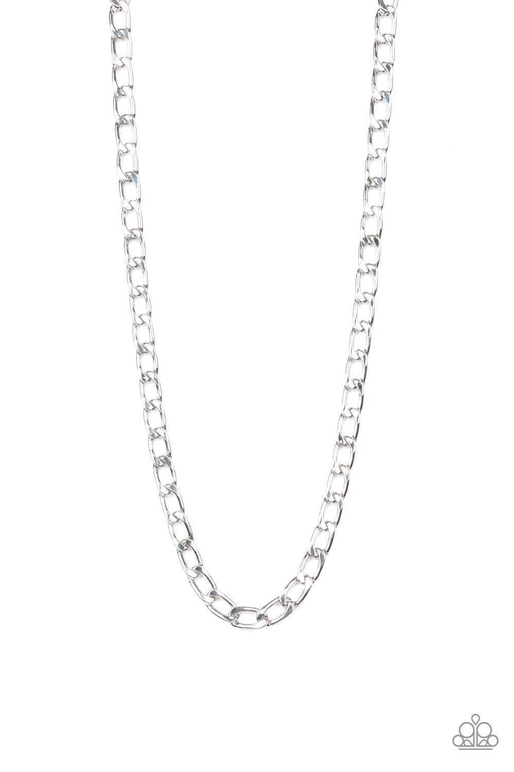 Big Win - Men's Silver Chain Necklace - Paparazzi Accessories- lightbox - CarasShop.com - Paparazzi Jewelry by Cara Jewels