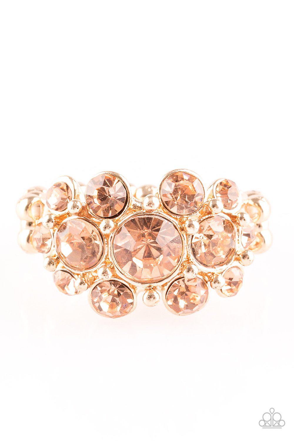 Billion Dollar Bombshell Gold Ring - Paparazzi Accessories- lightbox - CarasShop.com - Paparazzi Jewelry by Cara Jewels