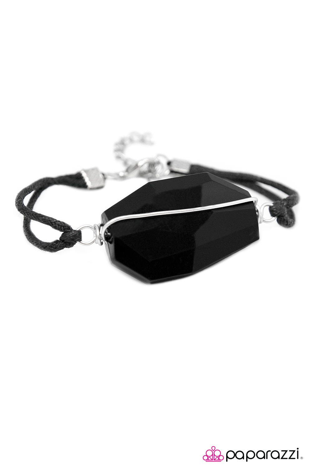 Black EnWRAPture Black Bracelet - Paparazzi Accessories- lightbox - CarasShop.com - Paparazzi Jewelry by Cara Jewels