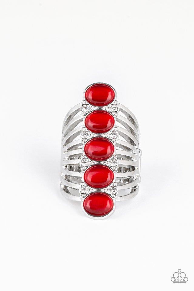 BLING Your Heart Out Red Moonstone Ring - Paparazzi Accessories- lightbox - CarasShop.com - Paparazzi Jewelry by Cara Jewels