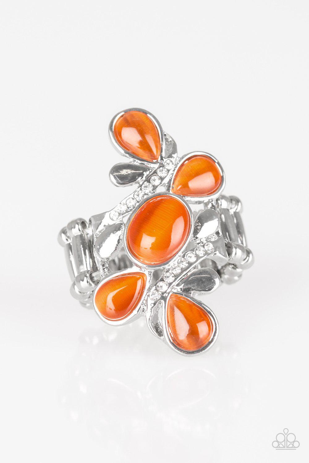 Bliss Out Orange Moonstone Ring - Paparazzi Accessories- lightbox - CarasShop.com - Paparazzi Jewelry by Cara Jewels